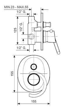 Смеситель для душа Emmevi Twist 6619 (детальная фотография), для душа