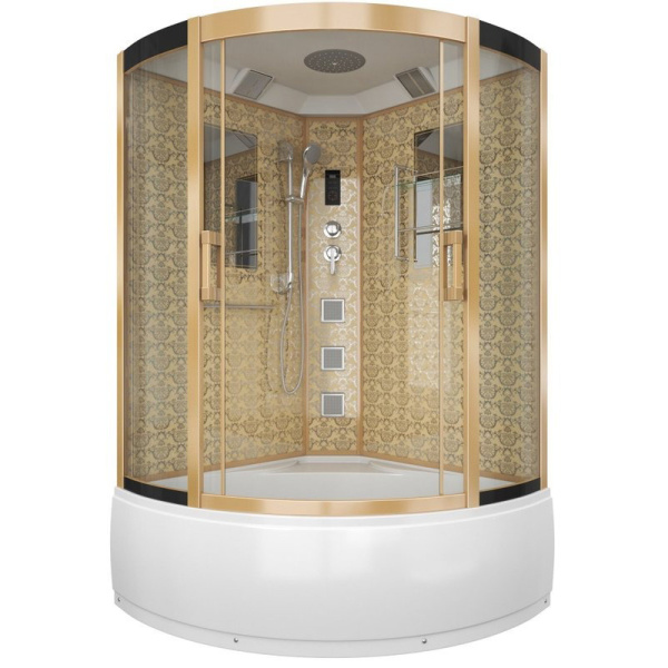 Душевая кабина Niagara Luxe 7744 120х120 см с высоким поддоном (детальная фотография), стеклянные, прозрачные