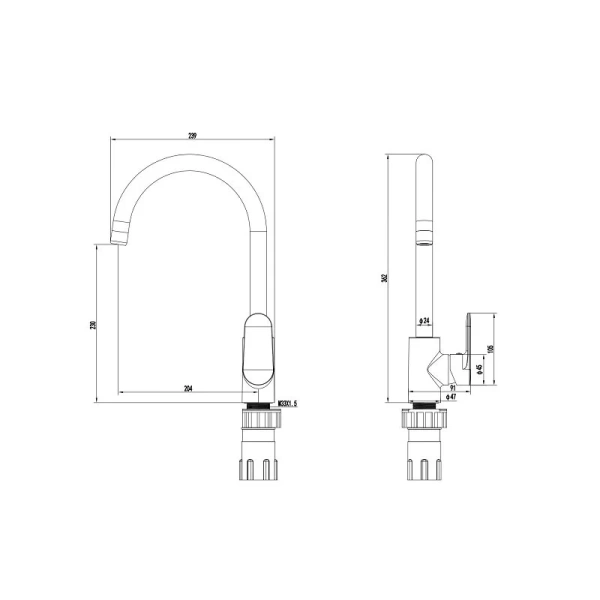 Смеситель для кухни Акватек Ника оружейная сталь AQ1882BGM (детальная фотография), для кухни