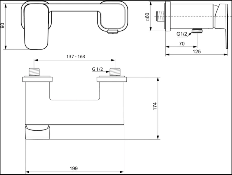 Смеситель для душа Ideal Standard Tonic II однорычажный A6337AA (детальная фотография), для душа