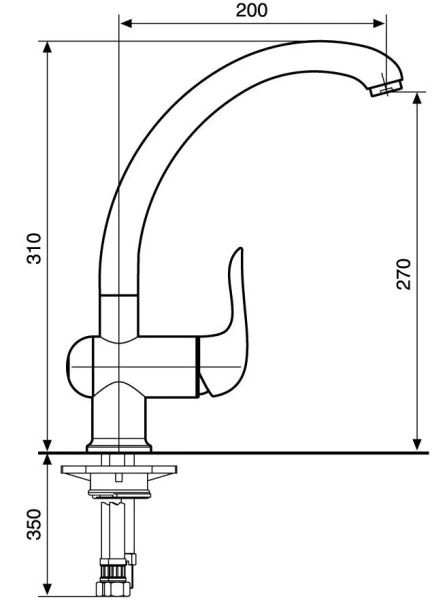 Смеситель для кухни Emmevi Neco 91007 91007CR (детальная фотография), для кухни