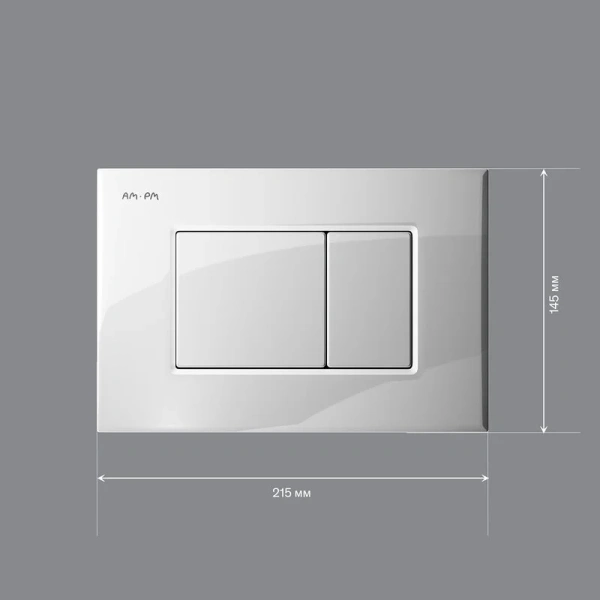 Клавиша смыва Am.Pm ProC белая глянцевая I070201 (детальная фотография), слив эконом-стандарт с двумя клавишами