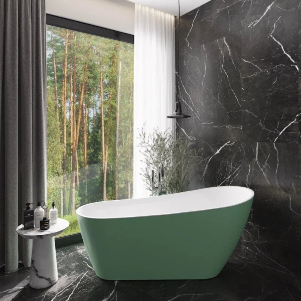 Ванна акриловая Corpa Nera Viotti CN130107, 170 х 74 см, зеленый матовый (детальная фотография), 170 см
