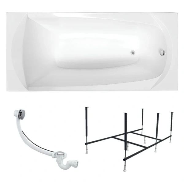 Ванна акриловая 1MarKa Elegance 01эл1570кс2+, 150 x 70 см, цвет белый (детальная фотография), угловые, приставные, встраиваемые