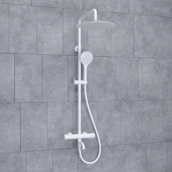 Душевая стойка WasserKRAFT Mindel с термостатическим смесителем A188.161.155.WM Thermo (детальная фотография), белые