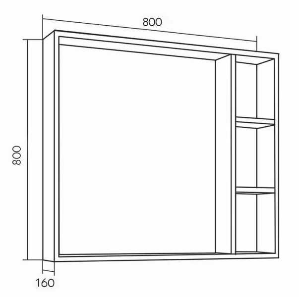 Зеркало Grossman Фалькон 80 см бетон 208003 (детальная фотография), в наличии