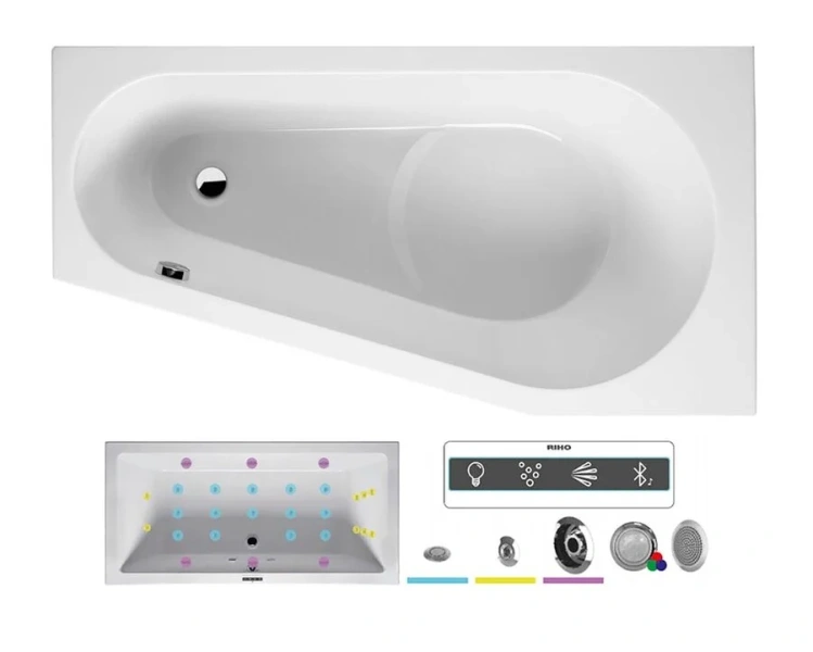 Ванна гидромассажная Riho Delta 160 х 80 см, JOY, левая/правая BB8300500000000_JOY (детальная фотография)
