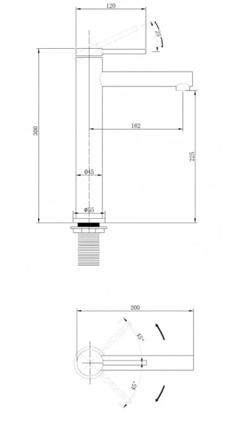 Смеситель для раковины Abber Emotion золото матовое AF8811G (детальная фотография), для раковины