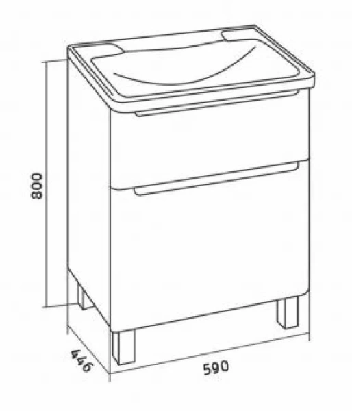 Тумба с раковиной напольная Grossman Адель 106007 60 см МДФ (детальная фотография), в наличии, по запросу