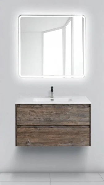 Тумба под раковину подвесная BelBagno Kraft 80 см с двумя выкатными ящиками, pino pasadena KRAFT-800-2C-SO-PP (детальная фотография)