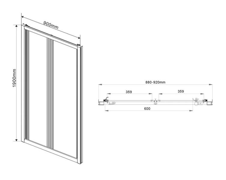 Душевая дверь в нишу Vincea Garda 90 см стекло шиншилла VDB-1G900CH (детальная фотография), современные, hi-tech