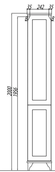 Шкаф-пенал напольный Акватон Леон Н 31 см дуб бежевый 1A187903LBPR0 (детальная фотография), классические, ретро