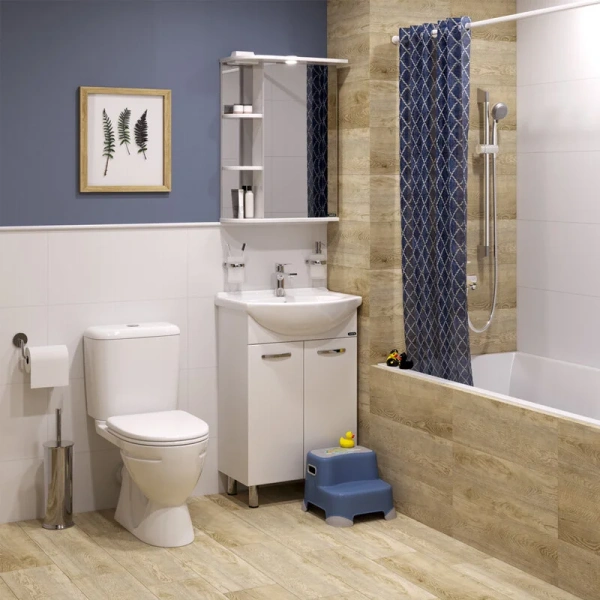 Унитаз компакт Sanita Стандарт с сиденьем микролифт WC.CC/Standart/2-DM/WHT.G/S1 (детальная фотография), с косым выпуском