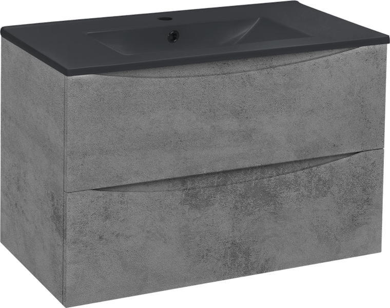 Тумба под раковину подвесная Vincea Mia 80,7 см Beton VMC-2MC800BT (детальная фотография), под дерево