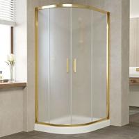Душевой уголок профиль золотой стекло сатин Vegas-glass