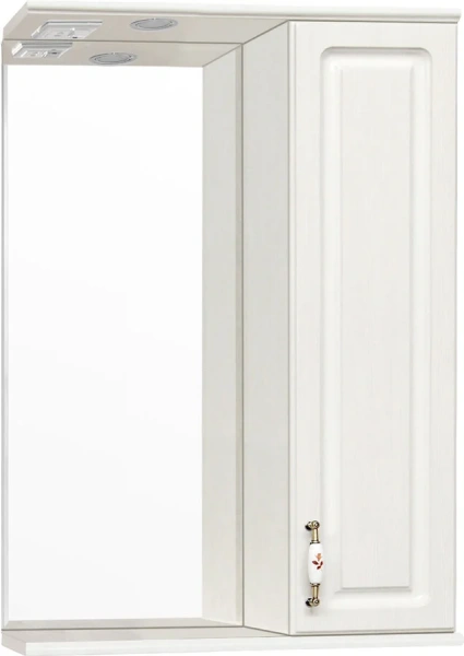 Зеркальный шкаф с подсветкой Style Line Олеандр-2 550/С 55 см рельеф пастель ЛС-00000201 (детальная фотография)