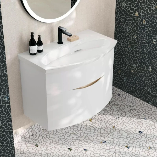 Тумба под раковину подвесная Kerama Marazzi Riva 80 cм белая RV.80\WHT.M (детальная фотография), современная, hi-tech