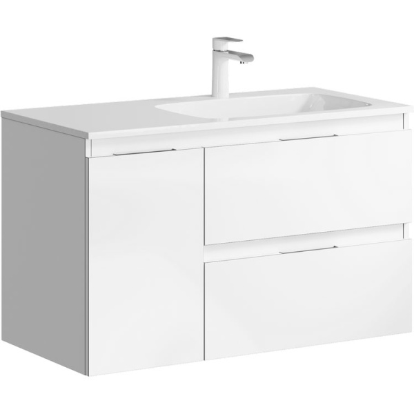 Тумба под раковину подвесная Aqwella Accent 90 см правая белая ACC0109RW (детальная фотография)