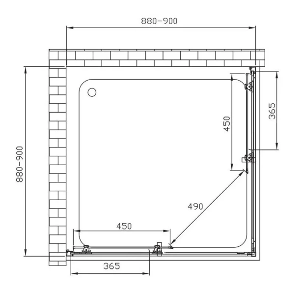 Душевой уголок Vincea Alpha 90х90 см стекло прозрачное VSS-3AL900CL (детальная фотография), современные, hi-tech