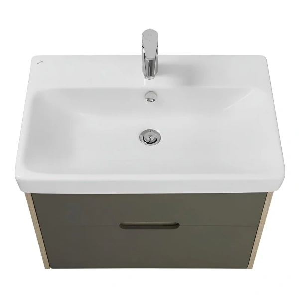 Тумба под раковину подвесная Акватон Оливия 70 см грей/дуб ойстер 1A254301OLUG0 (детальная фотография), подвесная, пристенная