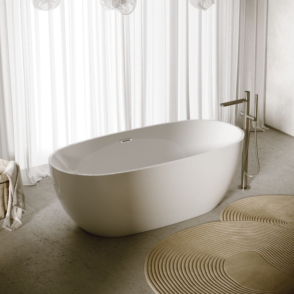 Ванна акриловая Sancos Flo 170x80 см отдельностоящая FB02 (детальная фотография), 170x80 см