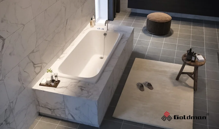 Ванна чугунная Goldman Comfort CF10070, 100 х 70 см, белая (детальная фотография), современныe, hi-tech