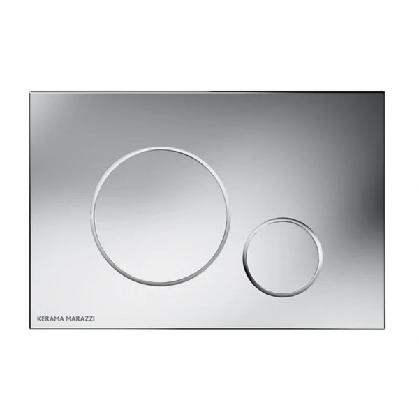 Клавиша смыва Kerama Marazzi хром глянцевый M671KM (детальная фотография), слив эконом-стандарт с двумя клавишами