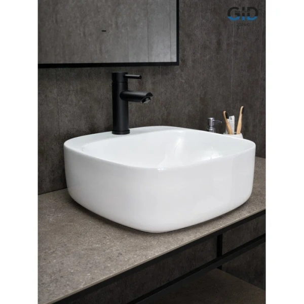 Раковина GID Geometrico N9284 42 см белая 51219 (детальная фотография), 40 см