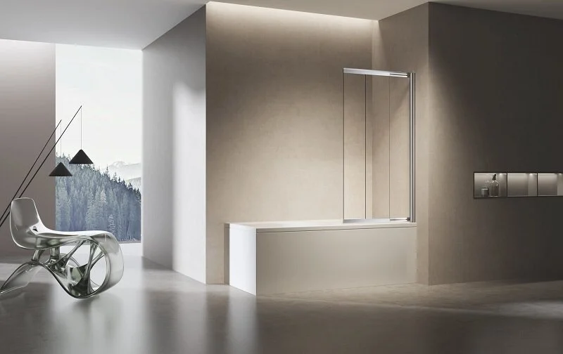 Шторка для ванны Vincea 90x140 см профиль хром правая VSB-6E900CL-R (детальная фотография), раздвижные