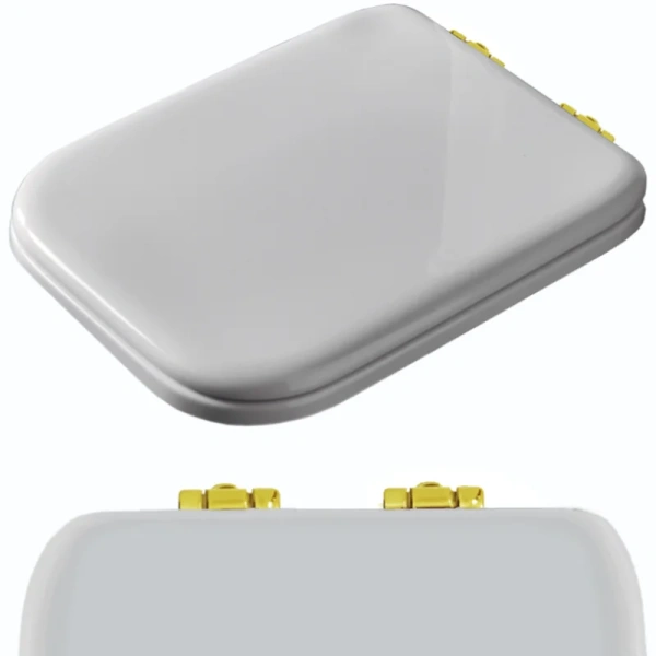 Крышка-сидение с микролифтом Kerasan Waldorf белая, петли золото 418701 (детальная фотография)