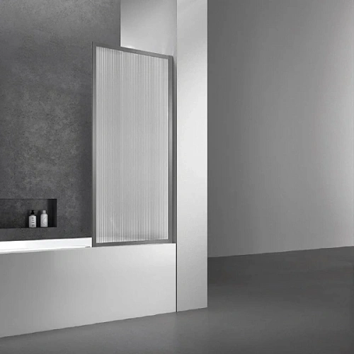 Шторка для ванны Vincea 70x140 см профиль вороненая сталь стекло рифленое - фото 7