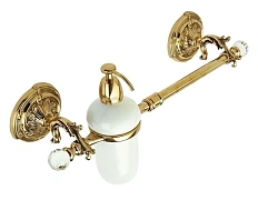 Полотенцедержатель с дозатором для жидкого мыла, цвет античное золото, Art & Max ART