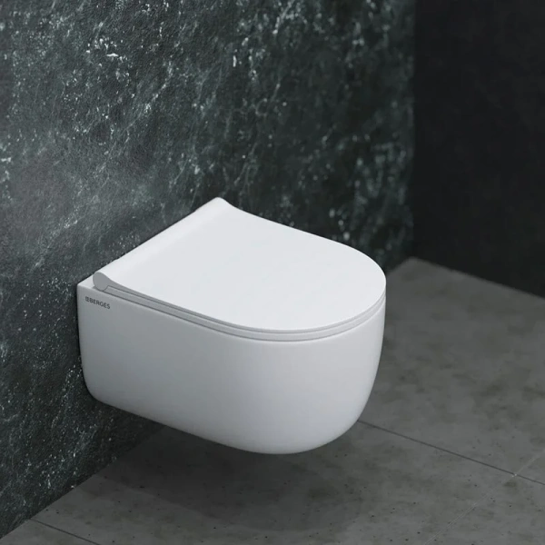 Унитаз подвесной BERGES Ego безободковый 082111 (детальная фотография), с микролифтом