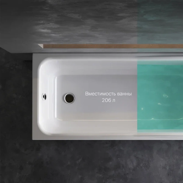 Ванна акриловая Am.Pm Like W80A-170-070W-A 170х70 см прямоугольная (детальная фотография), белые