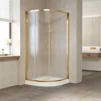 Душевой уголок профиль золотой стекло шиншилла Vegas-glass