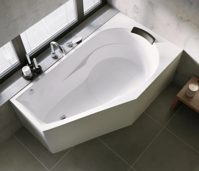 Ванна акриловая Riho Yukon Plug & Play, B008012005/B009012005, 160 x 90 см, левая/правая, цвет белый (детальная фотография), асимметричные