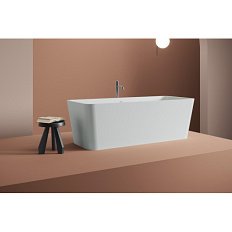 Ванна отдельностоящая из искусственного камня, белая глянцевая, Artceram Square