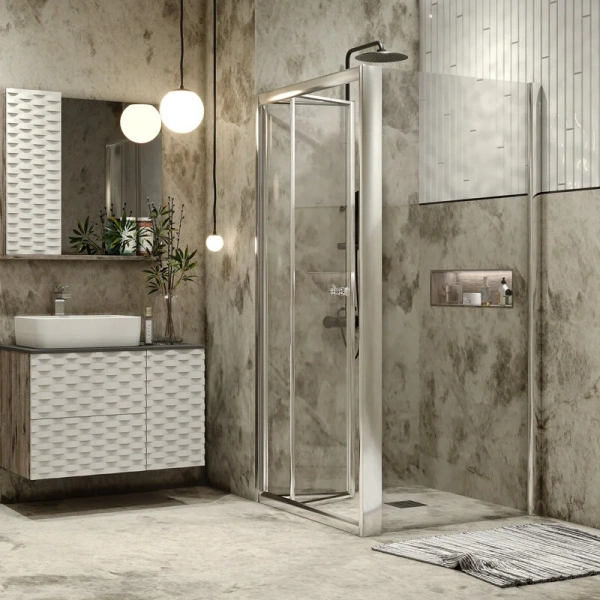 Душевой уголок Grossman Alba 80x80 см складывающаяся дверь GR-8080Al2 (детальная фотография), хром