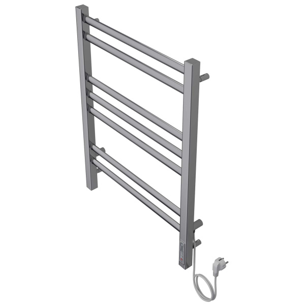 Полотенцесушитель электрический Акватек Поларис 50x70 см хром AQ EL KO0770CH (детальная фотография), электрические с наружной вилкой, электрические скрытого подключения, правое подключение