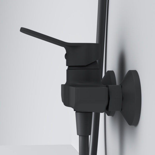 Смеситель для душа Am.Pm X-Joy черный F85A20022 (детальная фотография), из латуни, недорогие, прямоугольная форма