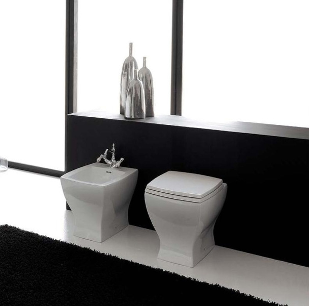 Биде напольное ArtCeram Jazz белый глянцевый, с 1 отверстием под смеситель JZB002 01 00*1 (детальная фотография), современные, hi-tech