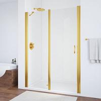 Душевая дверь профиль золотой стекло прозрачное Vegas-glass