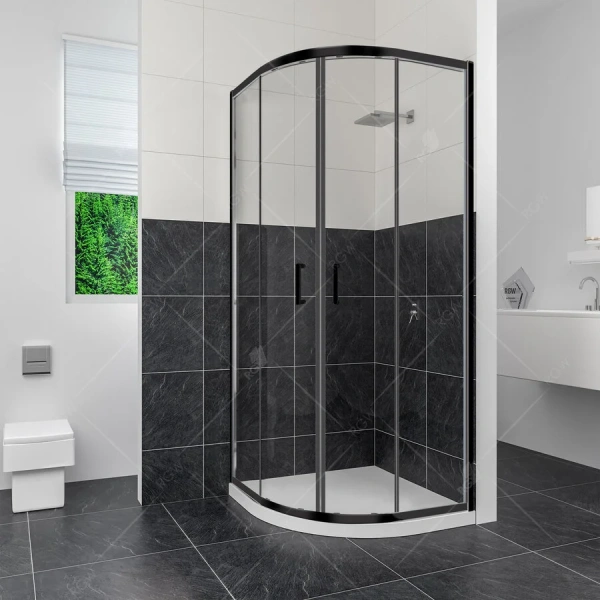 Душевой уголок RGW Classic CL-54B 100х100 см прозрачное стекло, профиль черный 32095400-14 (детальная фотография)