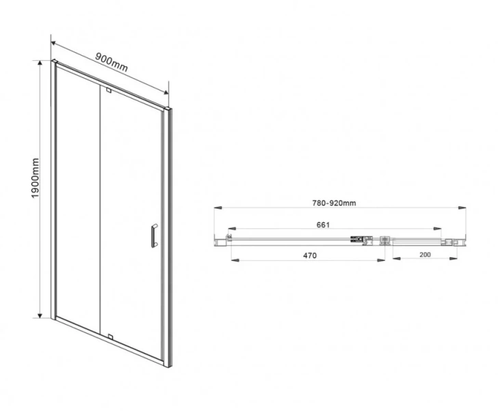 Душевая дверь в нишу Vincea Intra VDP-1I8090 90 см хром (детальная фотография), современные, hi-tech