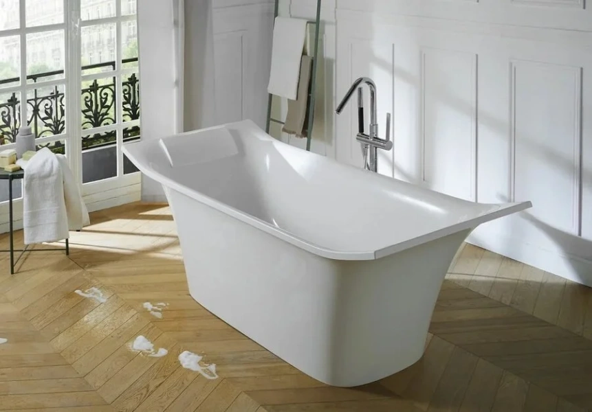 Ванна из искусственного камня Jacob Delafon Grand Boulevard 180х80 см отдельностоящая E6D156-0 (детальная фотография), современныe, hi-tech