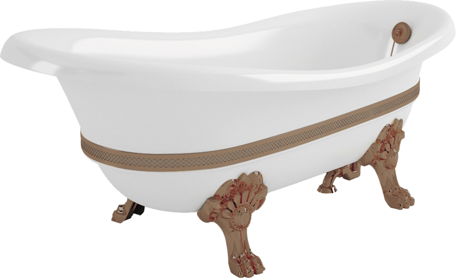 Ванна из искусственного камня Migliore Bella Decor 170х80 см фурнитура бронза 25129 (детальная фотография)