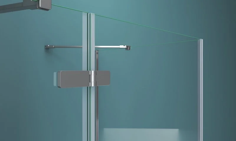 Душевой уголок BelBagno Kraft 100х90 см правый KRAFT-AH-12-100/90-C-Cr-R (детальная фотография), стеклянные, угловые, без поддона