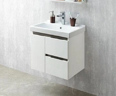 Тумба с раковиной подвесная Акватон Рене 1A258501NRC80 60 см с двумя ящиками и одной дверцей