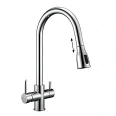 Смеситель для кухни Paulmark Lange La214212 с выдвижным изливом