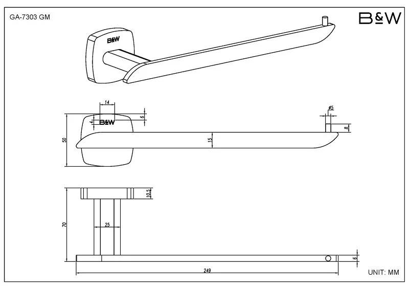 Набор аксессуаров для ванной Black&White Gravity оружейная сталь 7820GM (детальная фотография) index_1